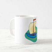 Mug Petit bateau à voile bleu (Devant gauche)