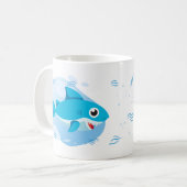 Mug Petit bébé requin - Bleu (Devant gauche)