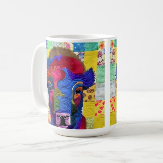Mug Petit Bison Bison Quilt Comme Design (Devant gauche)