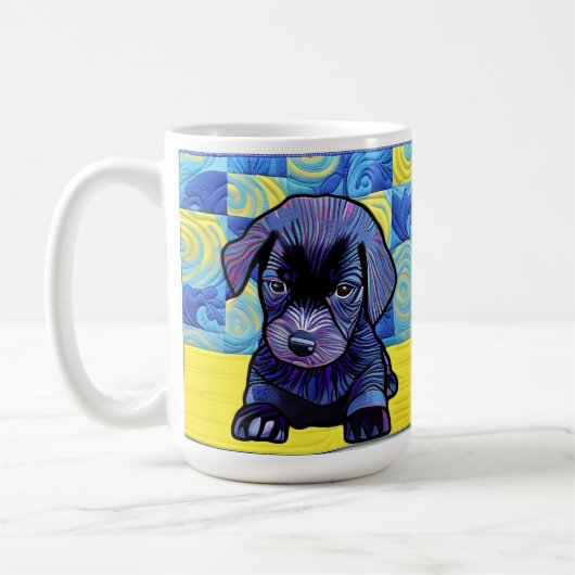 Mug Petit Black Lab Puppy Quilt Comme Design (Gauche)