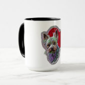 Mug Petit Blue Gold PopArt Yorkshire Yorkie Terrier (Devant gauche)