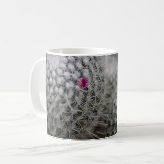 Mug Petit cactus à fleurs roses (Devant gauche)