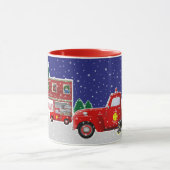 Mug Petit Camion-feu rouge et poste d'incendie (Centre)