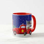 Mug Petit Camion-feu rouge et poste d'incendie (Devant droit)