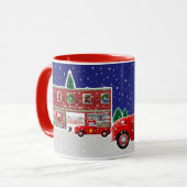 Mug Petit Camion-feu rouge et poste d'incendie (Devant gauche)