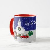 Mug Petit camion rouge avec Country Church (Devant gauche)