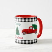 Mug Petit Camion rouge et sapin de Noël (Devant droit)