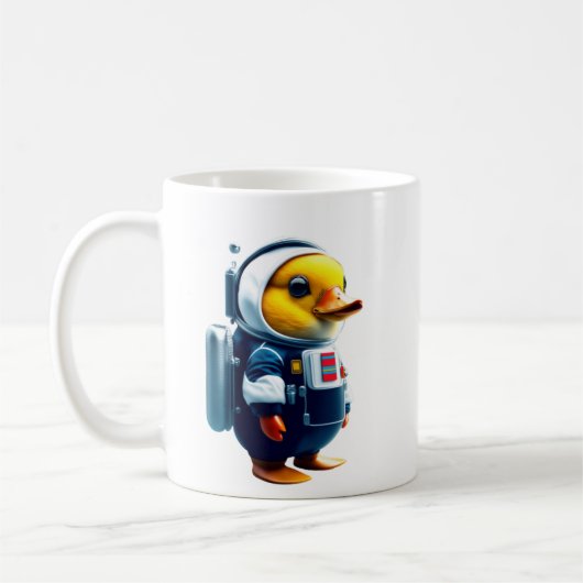 Mug petit canard avec une combinaison d'astronaute (Gauche)
