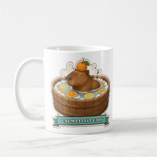 Mug Petit capybara calme dans une baignoire en bois