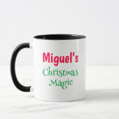Mug Petit chat personnalisable Père Noël Elf (Gauche)