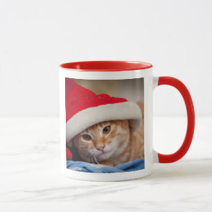 Mug Petit chaton dans le casquette rouge de Noël