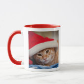 Mug Petit chaton dans le casquette rouge de Noël (Gauche)