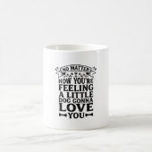 Mug Petit Chien Amour Vous Conception de Typographie V (Centre)
