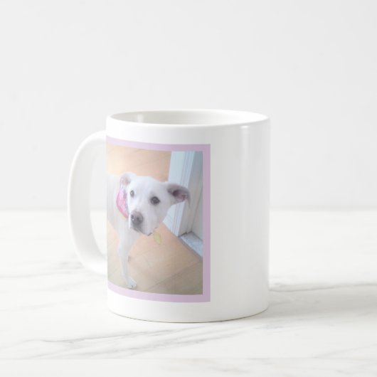 Mug Petit chien avec visage doux Un message photo Text (Devant gauche)