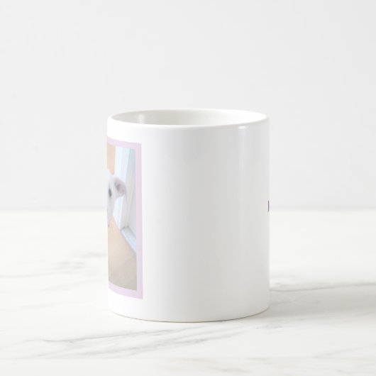 Mug Petit chien avec visage doux Un message photo Text (Centre)