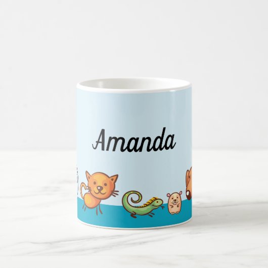 Mug Petit chien chat animal personnalisé (Centre)