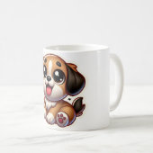 Mug Petit Chiot adorable Brown (Devant droit)