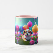 Mug Petit chiot avec ballons - doux (Centre)