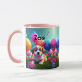 Mug Petit chiot avec ballons - doux (Gauche)