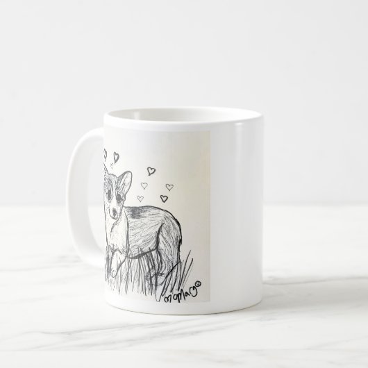Mug Petit Chiot de Corgi (Devant gauche)