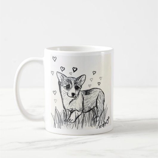 Mug Petit Chiot de Corgi (Gauche)