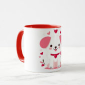 Mug Petit chiot de la Saint-Valentin (Devant gauche)