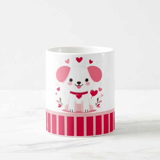 Mug Petit chiot de la Saint-Valentin (Centre)