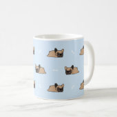 Mug Petit chiot français bulldog dormant sans soudure (Devant droit)