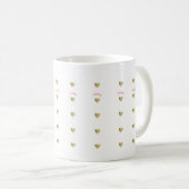 Mug petit coeur d'amour or avec nom (Devant droit)