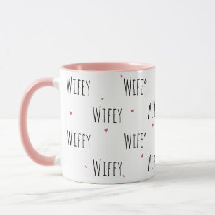 Mug Petit Coeur Simple + Texte "Wifey"   Amour