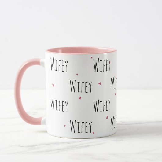 Mug Petit Coeur Simple + Texte "Wifey" | Amour (Gauche)