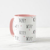 Mug Petit Coeur Simple + Texte "Wifey" | Amour (Devant gauche)
