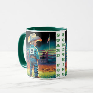 Mug Petit Cowboy à Rodeo clôture Drapeau américain Che