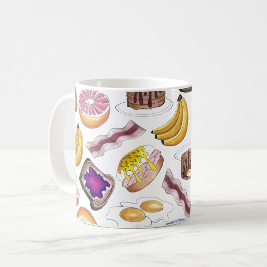 Mug Petit-déjeuner Aliments Bacon Pancake Muffin Banan (Devant gauche)