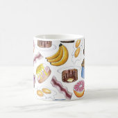 Mug Petit-déjeuner Aliments Bacon Pancake Muffin Banan (Centre)