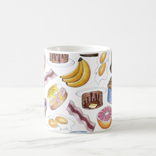 Mug Petit-déjeuner Aliments Bacon Pancake Muffin Banan (Centre)