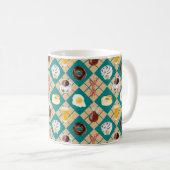 Mug Petit-déjeuner Aliments Waffle Diamond Plaid Coffe (Devant droit)