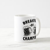 Mug Petit-déjeuner de Champions drôles chemise à bière (Devant droit)