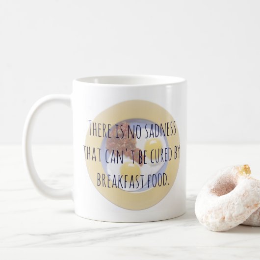 Mug Petit-déjeuner Oeufs de nourriture sur plaque amus (Avec donut)
