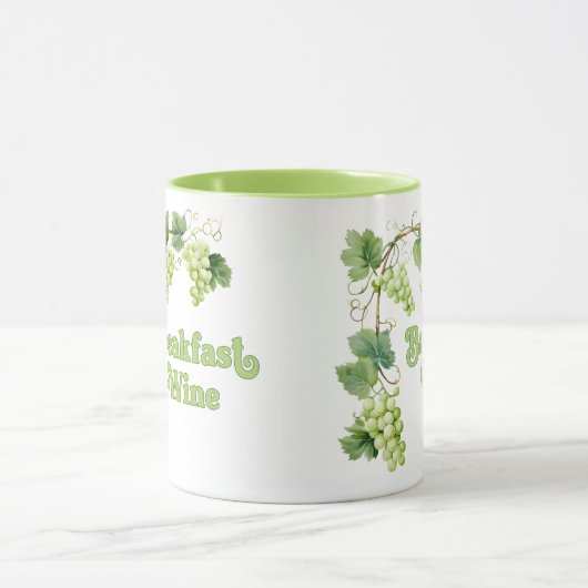 Mug Petit-déjeuner Vin drôle tendance (Centre)