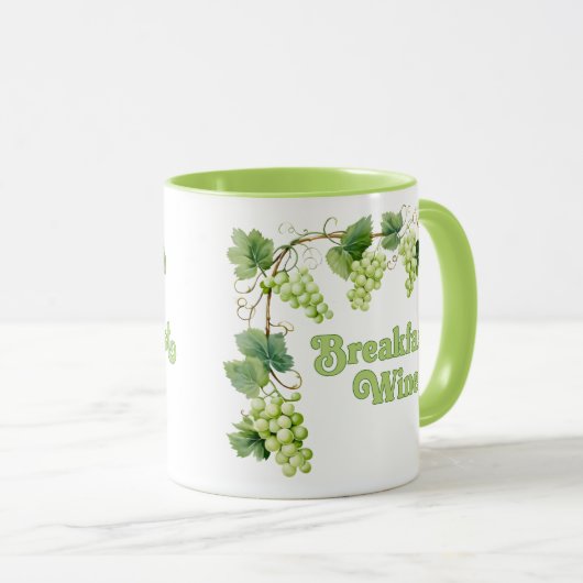 Mug Petit-déjeuner Vin drôle tendance (Devant droit)