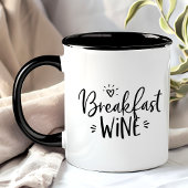 Mug Petit-déjeuner Vin Funny Black Trendy