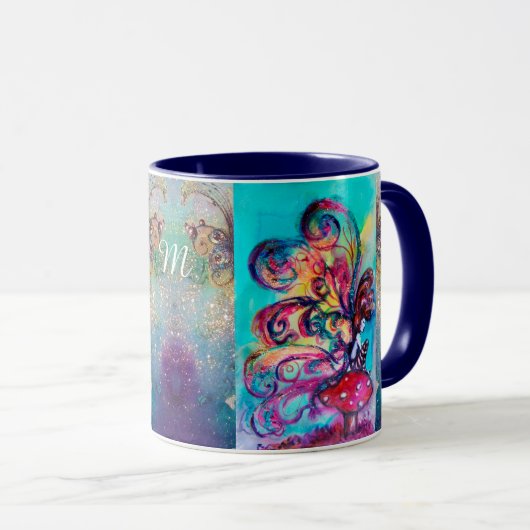 Mug Petit Elfe de Champignons Imaginaire rose Monogram (Devant droit)