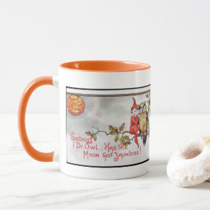 Mug Petit elfe et hibou Halloween vintage