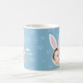 Mug Petit Enfant Photo avec Bunny Ears + Nom Pâques Bl (Centre)