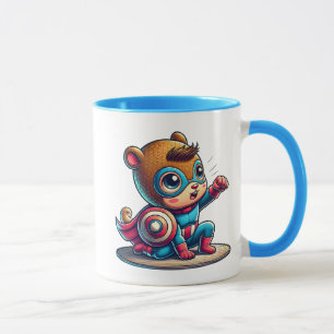 Mug Petit enfant super-héros avec bouclier.