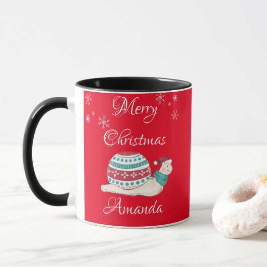 Mug Petit escargot de noël (Avec donut)