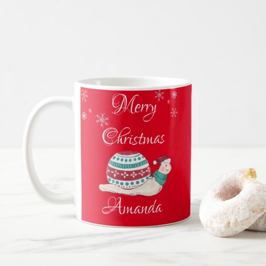 Mug Petit escargot de noël (Avec donut)