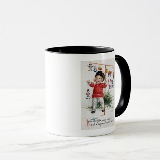Mug Petit Garçon Montrant Ses Cadeaux (Devant droit)