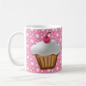 Mug Petit gâteau de coupe-circuit avec la cerise rose (Gauche)